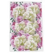 Rosa und Elfenbeinpferde Blume mittelgroße Geschen Mittlere Geschenktüte (Vorderseite)