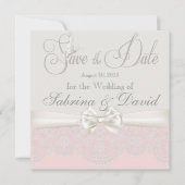 Rosa und Elfenbeinschmetterlinge Save the Date (Vorderseite)