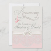 Rosa und Elfenbeinschmetterlinge und Spitzen-Verlo Ankündigung (Vorderseite)