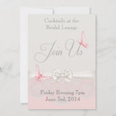 Rosa und Elfenbeinschmetterlinge und Spitzen-Verlo Ankündigung (Rückseite)