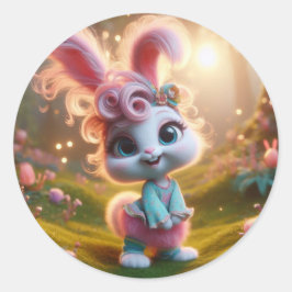 rosa und Extravagant Runder Aufkleber