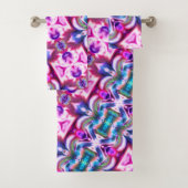 Rosa und farbenfrohe Mischung mit grobem Glasstil Badhandtuch Set (Insitu)
