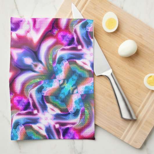 Rosa und farbenfrohe Mischung mit grobem Glasstil Geschirrtuch (Viertel Falte)