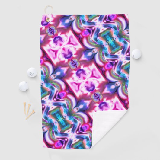 Rosa und farbenfrohe Mischung mit grobem Glasstil Golfhandtuch (Insitu)