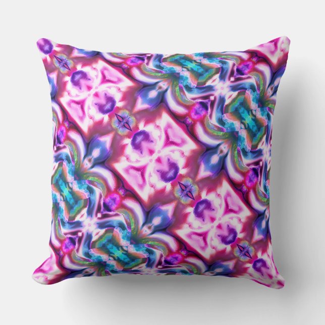 Rosa und farbenfrohe Mischung mit grobem Glasstil Kissen (Vorderseite)