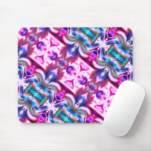 Rosa und farbenfrohe Mischung mit grobem Glasstil Mousepad (Mit Mouse)