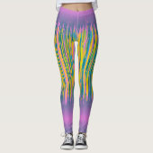 Rosa und farbenfrohe Streifen Leggings (Vorderseite)