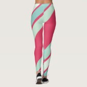 Rosa und Farbtöne der hellblauen Streifen Leggings (Rückseite)