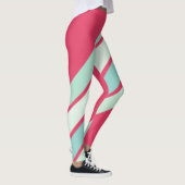 Rosa und Farbtöne der hellblauen Streifen Leggings (Rechts)