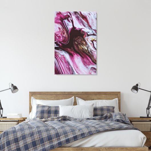 Rosa und fett Abstrakte Flüssigkeit Kunst Leinwanddruck (Insitu (Schlafzimmer))