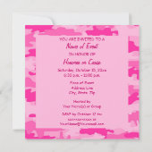 Rosa und Fuchsia Camouflage Camouflage Party Event Einladung (Rückseite)