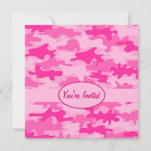 Rosa und Fuchsia Camouflage Camouflage Party Event Einladung (Vorderseite)