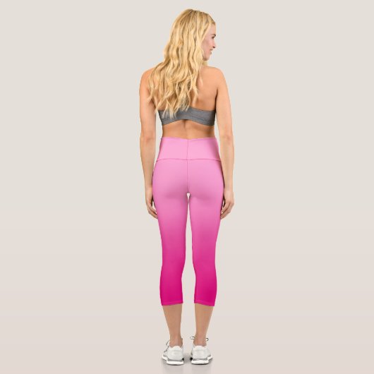 Rosa und Fuchsia Gradient Capri Leggings (Rückseite)