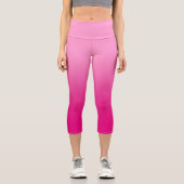 Rosa und Fuchsia Gradient Capri Leggings (Vorderseite)