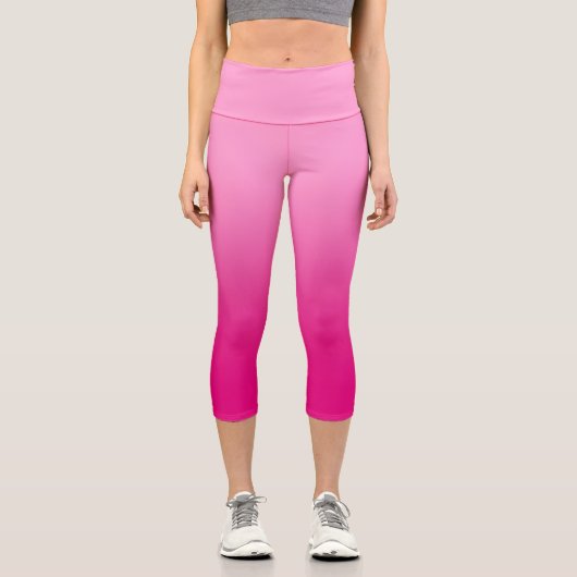 Rosa und Fuchsia Gradient Capri Leggings (Vorderseite)