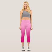 Rosa und Fuchsia Gradient Capri Leggings (Vorderseite)