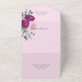 Rosa und Fuchsia-Rose auf rosa QR-Code All In One Einladung (Außenbereich)