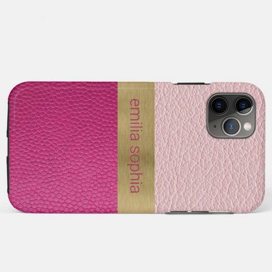 Rosa und Fuchsien Personalisiert Case-Mate iPhone Hülle (Rückseite (Horizontal))