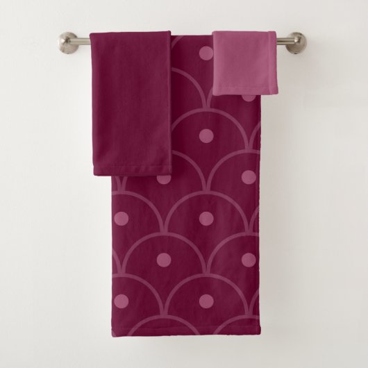 Rosa und Fuchsienmuster Badhandtuch Set (Insitu)