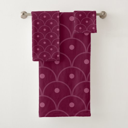 Rosa und Fuchsienmuster Badhandtuch Set (Insitu)