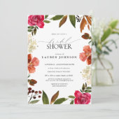 Rosa und gebranntes orangefarbenes Brautparty Einladung (Stehend Vorderseite)