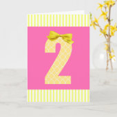 Rosa und Gelb 2. Geburtstag Karte (Gelbe Blume)