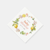 Rosa und Gelb | Floral Lemon Babydusche Serviette (Ecke)