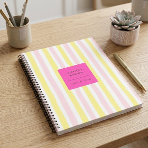 Rosa und gelb gestreift elegant schlicht trendy  notizblock