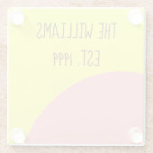 Rosa und Gelb Glasuntersetzer (Rückseite)