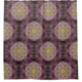 Rosa und Gelb Kaleidoskop Duschvorhang