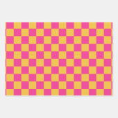 Rosa und Gelb Karo Geschenkpapier Set (Vorderseite 3)