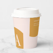Rosa und Gelb | Kundenspezifischer Farbblock Pappbecher (Links)