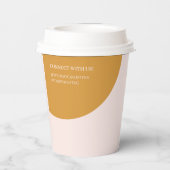 Rosa und Gelb | Kundenspezifischer Farbblock Pappbecher (Rückseite)