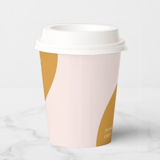 Rosa und Gelb | Kundenspezifischer Farbblock Pappbecher (Rechts)