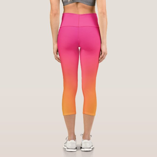 Rosa und gelb ombre Hoher Waisted Capris (Rückseite)