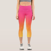 Rosa und gelb ombre Hoher Waisted Capris (Vorderseite)