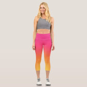 Rosa und gelb ombre Hoher Waisted Capris (Vorderseite)