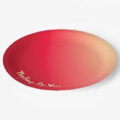 rosa und gelb pappteller (Schrägansicht)