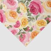 Rosa und Gelb Rosen Bauernhof Shabby Chic Blumen Seidenpapier (Ausschnitt)