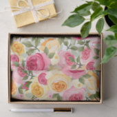 Rosa und Gelb Rosen Bauernhof Shabby Chic Blumen Seidenpapier (Geschenk)