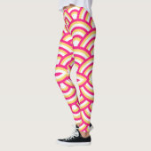 Rosa und gelbe abstrakte gemusterte Leggings (Links)