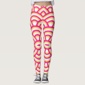 Rosa und gelbe abstrakte gemusterte Leggings (Vorderseite)