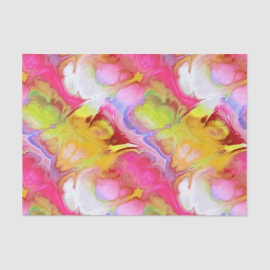 Rosa und gelbe Abstrakte Tinte Seidenpapier (Vorderseite)