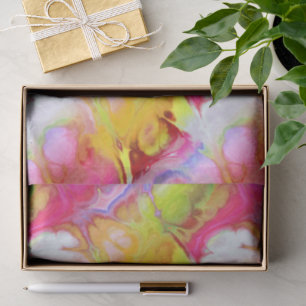 Rosa und gelbe Abstrakte Tinte Seidenpapier