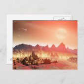 Rosa und gelbe Alien Postkarte (Vorne/Hinten)