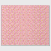 Rosa und gelbe Blätter auf Rosa Geschenkpapier (Flach)