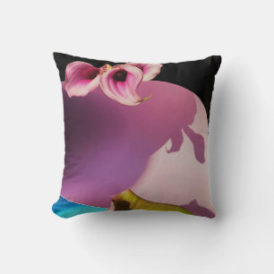 Rosa und gelbe Blume auf rosa Papier Kissen