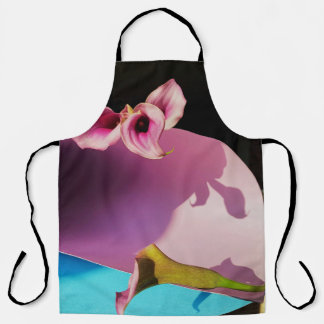 Rosa und gelbe Blume auf rosa Papier Schürze