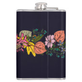 Rosa und gelbe Blume Flachmann (Rückseite)