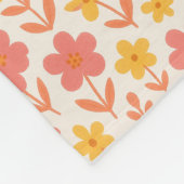 Rosa und gelbe Blume Fleecedecke (Ecke)